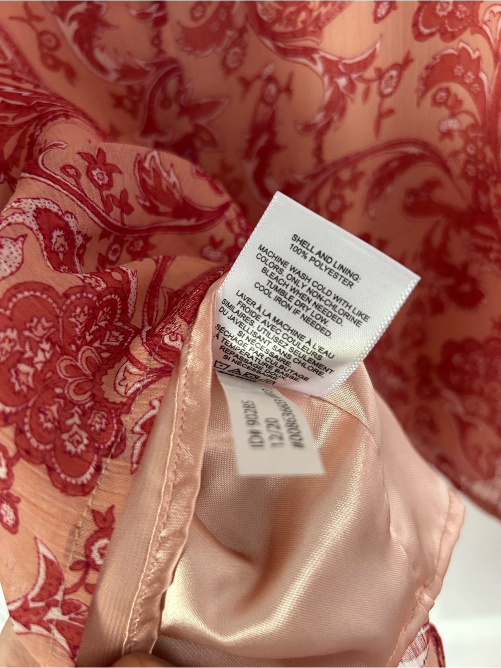 Express Red Paisley Ruffle Cami with Pearl Buttons - Picture 4 of 6